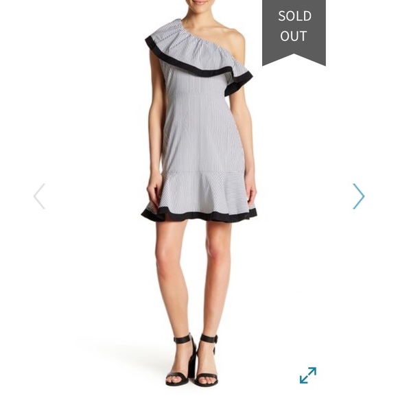 Lucy Paris Dakota One Shoulder Stripe Dress - Picture 3 of 7